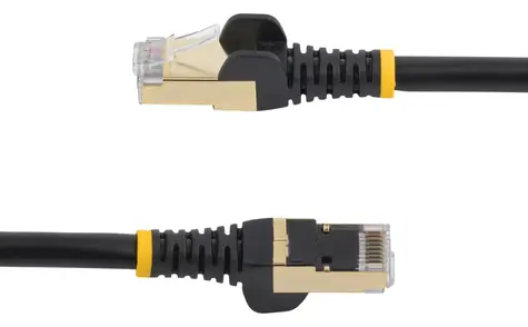 StarTech CAT6A čierna / Sieťový kábel / 5 m / RJ-45 / PoE