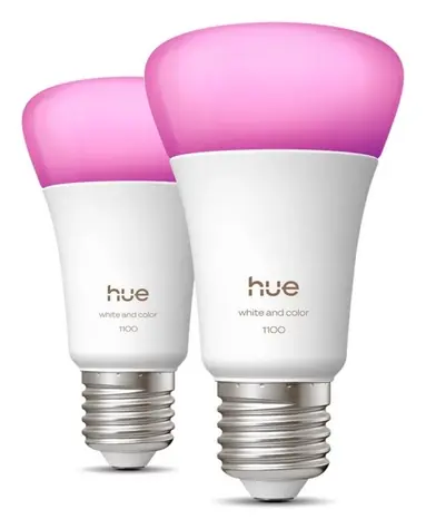 Philips Hue WCA 2x žiarovka E27 A60 / Múdra LED žiarovka / 1100 lm / 16 mil. farieb / stmievateľná / Bluetooth/Zigbee