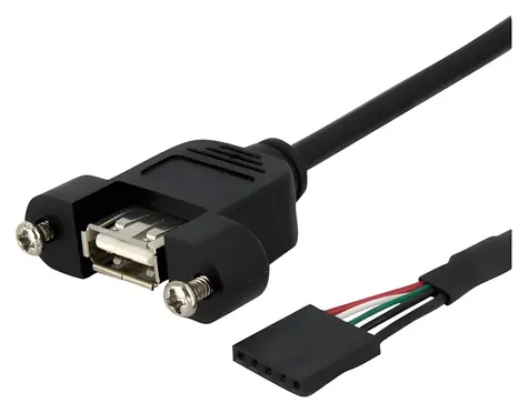 StarTech USB kábel s montážou na panel čierna / Kábel USB-A - Header / 0,9 m