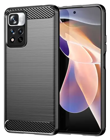 Hurtel Carbon Case pre XIAOMI Redmi Note 11 Pro+ 5G/ POCO X4 NFC čierna / Puzdro / Ohybné, karbónový vzhľad