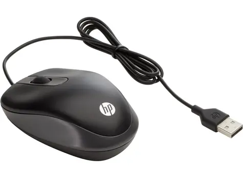 HP USB Travel Mouse čierna / Drôtová myš / USB / 2 tlačidlá
