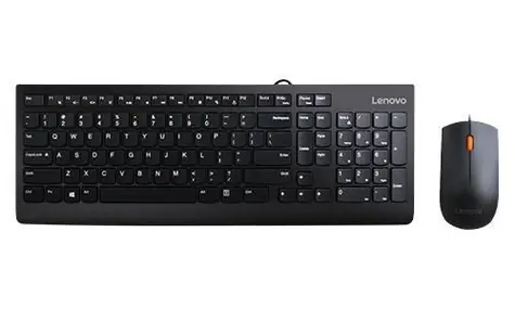 Lenovo 300 čierna / Set klávesnice a myši / Drôtový / US layout / 1600 DPI / USB-A