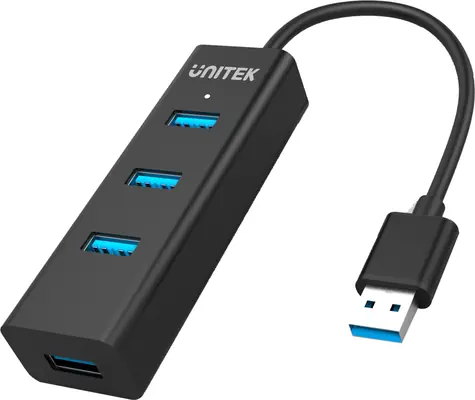 Unitek Y-3089 čierna / USB hub / 4X USB 3.0 / LED indikácia