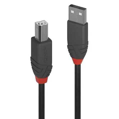 Lindy Anthra Line USB-A - USB-B 1m čierna / Kábel USB / USB 2.0 / 480 Mbit/s