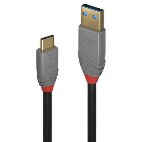 Lindy Anthra Line USB-A - USB-C 1,5m čierna / Kábel USB / USB 3.2 Gen 2 / 10 Gbit / s / PD 100W