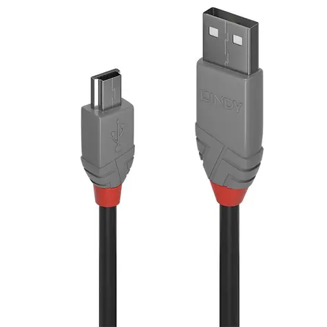 Lindy Anthra Line USB-A - Mini-USB B 0,2 m čierna / USB kábel / USB 2.0 / 480 Mbit/s
