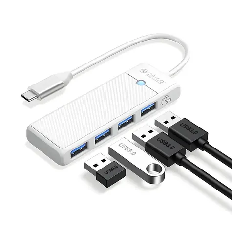 Orico PAPW4A-C3 biela / USB hub / 4X USB-A 3.0 / kábel 1 m