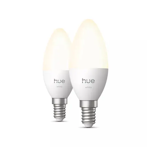 Philips Hue LED žiarovka E14 3,7W biela / múdra LED žiarovka / 2700 K / Zigbee/Bluetooth / 2ks