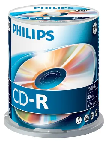 Philips CD R 700MB / Optický disk / 52x / 80 min / Spindl 100 ks