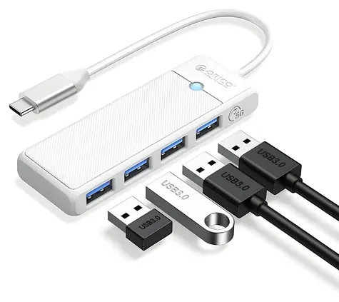 Orico PAPW4A-C3 biela / USB hub / 4X USB-A 3.0 / kábel 0,5 m