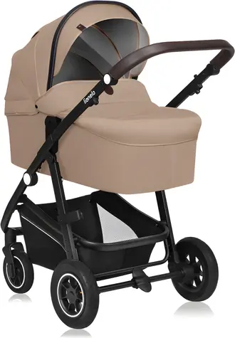 Lionelo Kočík Bianka 3v1 Beige Sand / Hlboký, športový kočík a autosedačka / Nafukovacie kolesá / XXL strieška UPF50+
