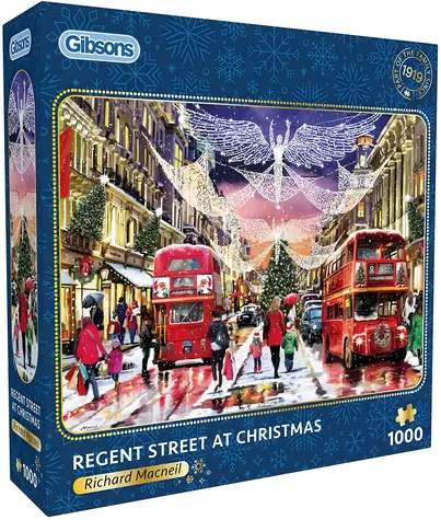 GIBSONS Puzzle Vianočné Regent Street / 1000 dielikov / 68 x 49 cm