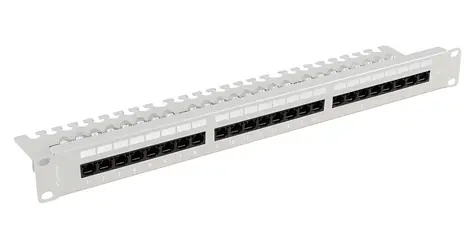 Lanberg Patch panel s policou šedý / Patch panel / 24 portov / RJ-45 / Cat.6 UTP / 1U / 19"