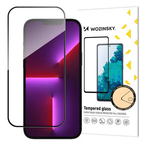 Wozinsky Tvrdené sklo s rámčekom pre Apple iPhone 15 Pro čierna / Ochranné sklo / Full Glue / case friendly