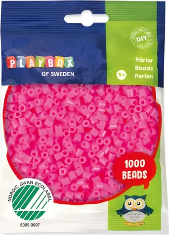 PLAYBOX Zažehľovacie korálky ružové (2456542) / 1000 ks