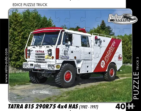 RETRO-AUTA Puzzle TRUCK č.3 Tatra 815 290R75 4x4 HAS (1982-1997) / 40 dielikov / 32 x 24 cm