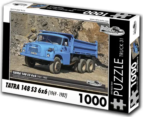 RETRO-AUTA Puzzle TRUCK č.31 Tatra 148 S3 6x6 (1969 - 1982) / 1000 dielikov / 66 × 47 cm