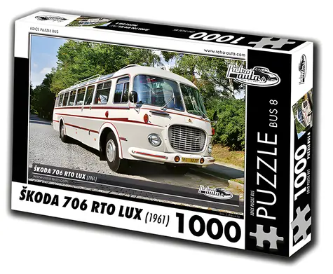 RETRO-AUTA Puzzle BUS č.8 Škoda 706 RTO LUX (1961) / 1000 dielikov / 66 × 47 cm