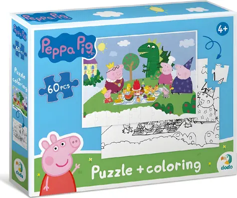 DODO Obojstranné puzzle Prasiatko Peppa: Piknik / 60 dielikov / 32 x 23 cm