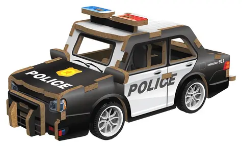2KIDS TOYS 3D drevená skladačka Policajné auto / od 6 rokov / na natiahnutie / drevo