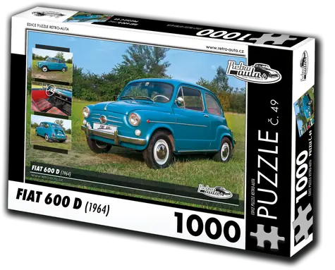 RETRO-AUTA Puzzle č. 49 Fiat 600 D (1964) / 1000 dielikov / 66 × 47 cm