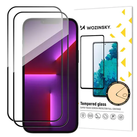 Wozinsky Ochranné sklo Full Glue čierna / Ochranné sklo / Case friendly / Apple iPhone 15 Pro / 2 ks