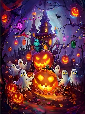Norimpex Diamantové maľovanie Halloween / 30x40 cm