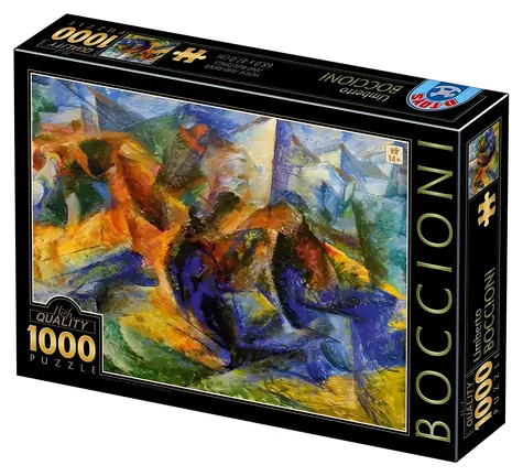 D-TOYS Puzzle Kôň a jazdec a budovy / 1000 dielikov