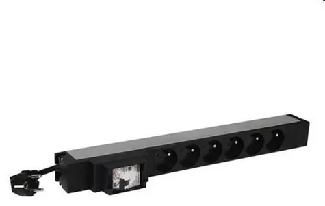 Legrand PDU 6x 230V s prúdovou ochranou / Rozvodný panel / 1U / do racku