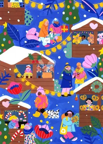 PIECES & PEACE Puzzle Vianočný trh / 500 dielikov / 34,2 x 47,8 cm