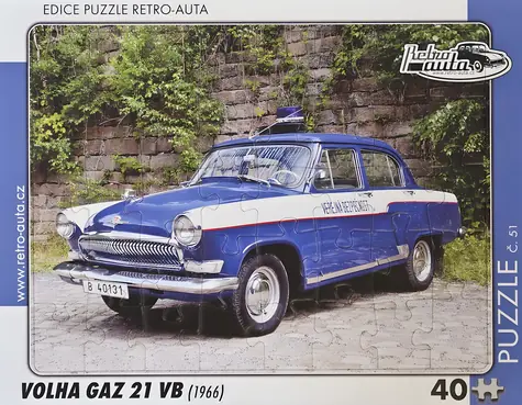 RETRO-AUTA Puzzle Volga GAZ 21 VB (1966) / 40 dielikov / 32 × 24 cm