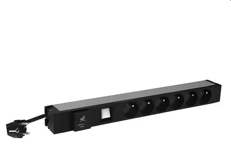 Legrand PDU 6x 230V s prepäťovou ochranou / Rozvodný panel / 1U / 16 A / 3700 W / kábel 3 m