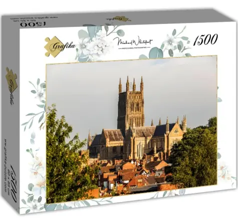 GRAFIKA Puzzle Katedrála vo Worcestri - pohľad z parku Kráľovskej pevnosti / 1500 dielikov