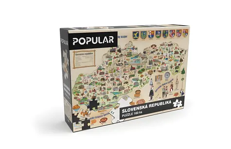 Puzzle Mapa Slovenska / 160 dielikov / 67,5 × 47,5 cm / od 3 rokov