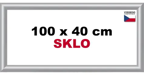 BFHM Plastový rám na puzzle 100x40 cm strieborný / Rám na puzzle / Sklo 2 mm brúsené hrany / Výška profilu 21 mm