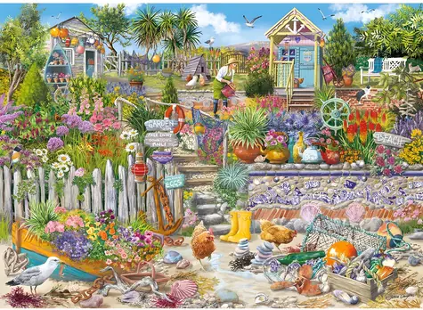 GIBSONS Puzzle Záhrada pri pláži / 1000 dielikov / 68 x 49 cm