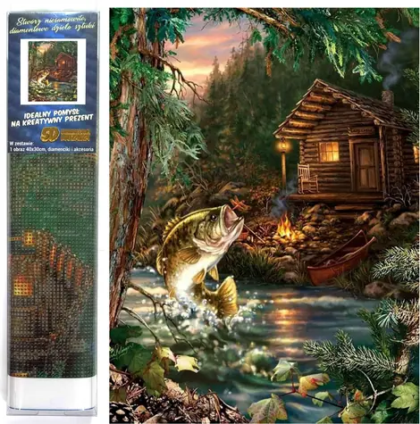 Norimpex Diamantové maľovanie Rybárska chata / 30x40 cm