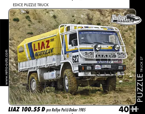 RETRO-AUTA Puzzle TRUCK č.27 Liaz 100.55 D pre Rallye Paríž-Dakar (1985) / 40 dielikov