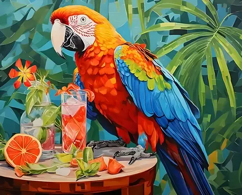 Norimpex Diamantové maľovanie Tropický koktail / 30x40 cm