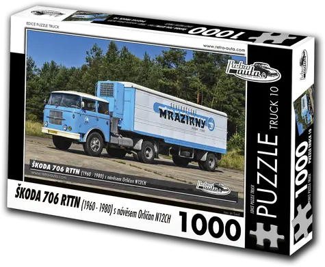 RETRO-AUTA Puzzle TRUCK č.10 Škoda 706 RTTN s návesom Orličan N12CH / 1000 dielikov / 66 × 47 cm