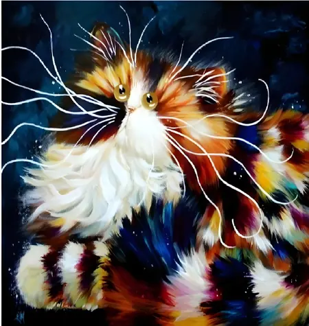 Norimpex Diamantové maľovanie Nadýchaná mačka / 30x40 cm