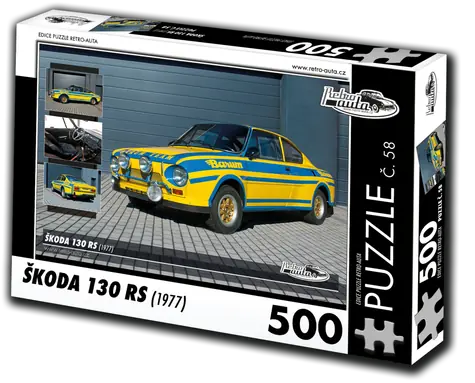 RETRO-AUTA Puzzle č. 58 Škoda 130 RS (1977) / 500 dielikov / 48 × 36 cm