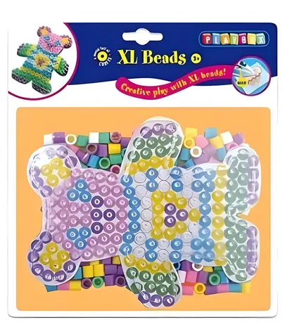 PLAYBOX Zažehľovacie korálky Malá sada Medvedík XL / Kreatívna sada / podložka a predloha