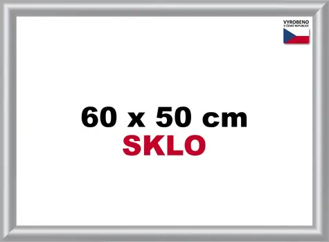 BFHM Plastový rám na puzzle 60x50 cm strieborný / Rám na puzzle / sklo 2 mm / výška profilu 21 mm