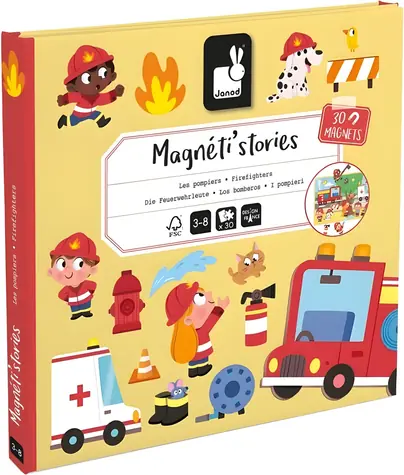 JANOD Magnetické príbehy Hasiči / Magnetická knižka / 30 magnetiek