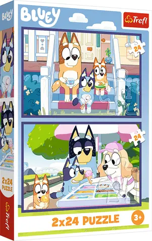Trefl Puzzle Bluey: Zábavná Bluey / 2x24 dielikov / 27,5 x 18 cm / vek 3+
