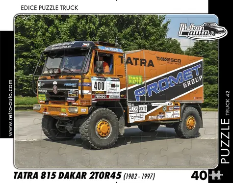 RETRO-AUTA Puzzle TRUCK č.42 Tatra 815 Dakar (1982-1997) / 40 dielikov / Rozmer 32 × 24 cm