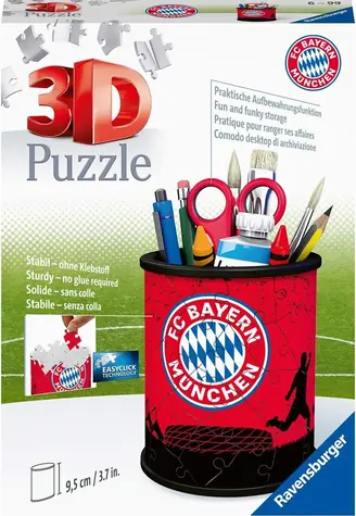 Ravensburger 3D Puzzle Stojan na ceruzky FC Bayern Mníchov / 57 dielikov / Bez lepenia