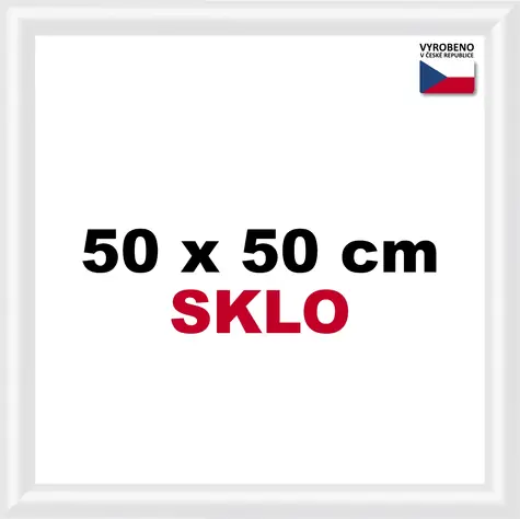 BFHM Plastový rám na puzzle 50x50 cm biela / Rám na puzzle / sklo 2 mm / výška profilu 21 mm