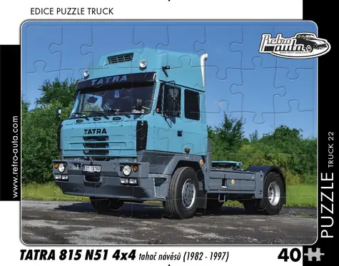 RETRO-AUTA Puzzle TRUCK č.22 Tatra 815 N51 4x4 ťahač návesov (1982-1997) / 40 dielikov